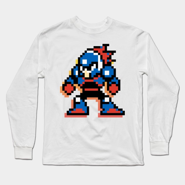 8-bit Blastman Long Sleeve T-Shirt by maverickmichi